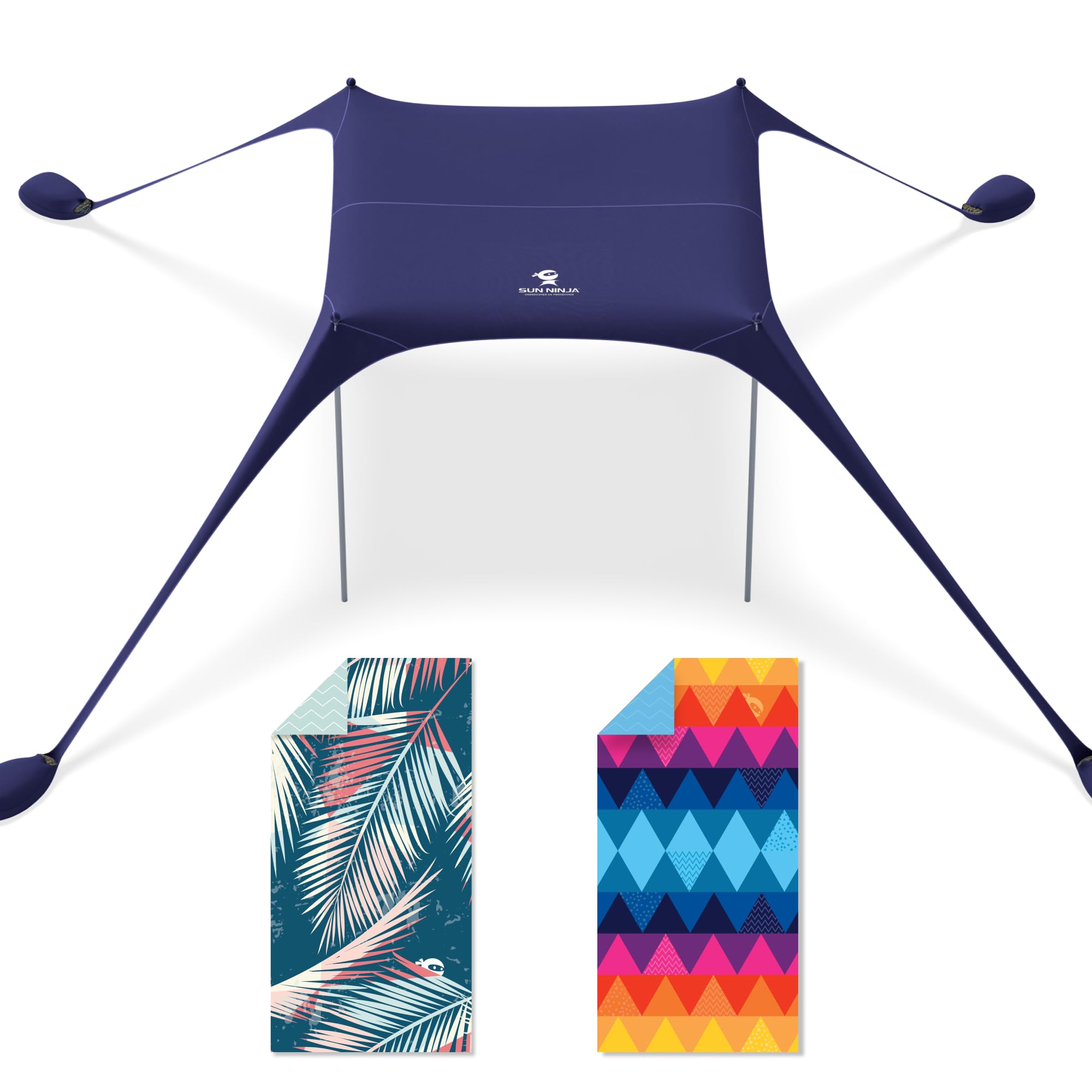 アウトドア寝具 sun Amazon.com: SUN NINJA Beach Tent Bundle with Quick-Dry Sand